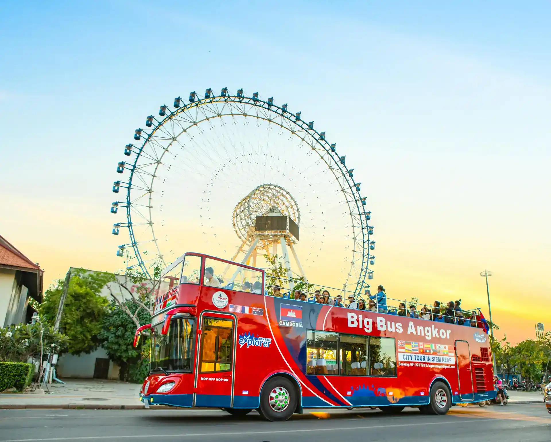 Panoramic Siem Reap City View and Angkor Big Bus Tour