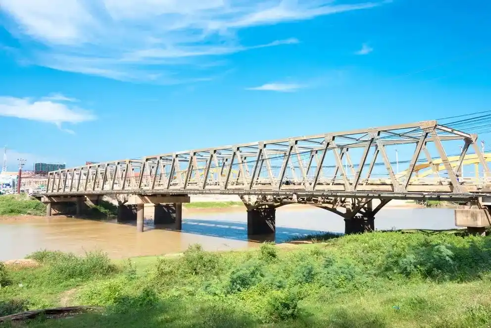 Scenic View of the Stung Sen Bridge - A Landmark in Kampong Thom