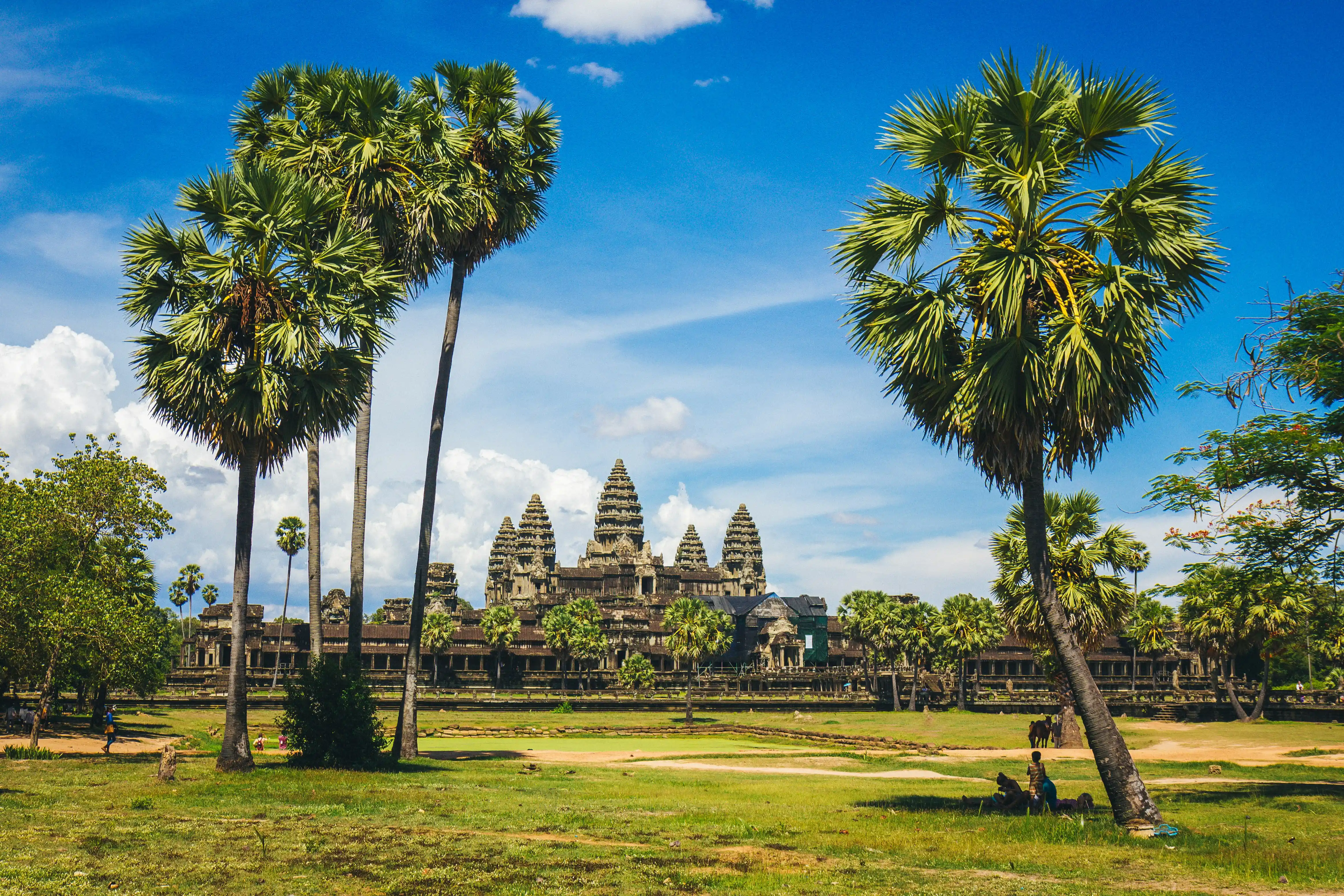 Fresh Aerial Perspective of the Iconic Angkor Wat Temple Complex
